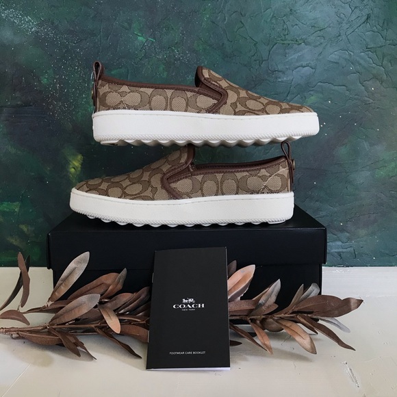 Coach Sig. Platform Lugged Khaki Sneaker Slip C115 - Picture 2 of 8